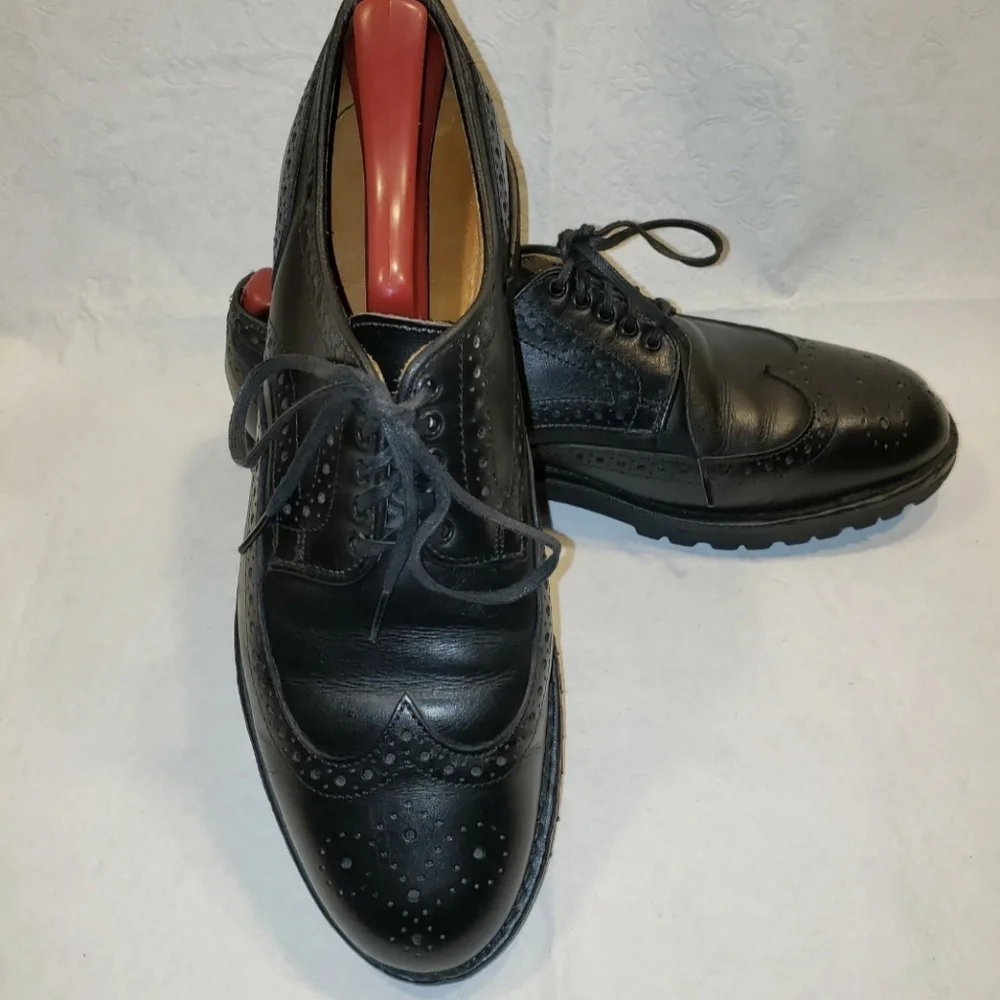 Allen Edmonds Black Leather Tate Wingtip Loafer Dress Shoes 10.5